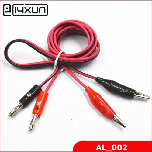1pairs Alligator Clip to Banana Plug Electrical Test Cable Leads red black