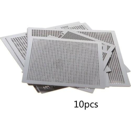 10Pcs/set BGA Reballing Universal Stencil Template Kit for Computer IC Chip Repair Stencils 50LA