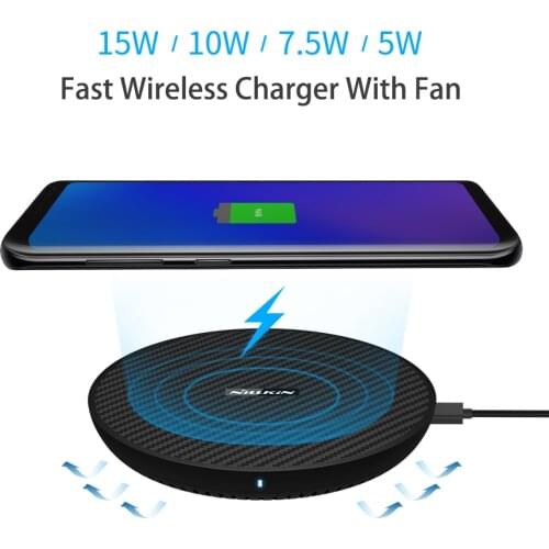 15W Fast Wireless Charger,Nillkin Qi Fast Wireless Charging Pad Fiber for iPhone XS Max/XS/8/8 Plus For Samsung S9/Note 8/S8/S8