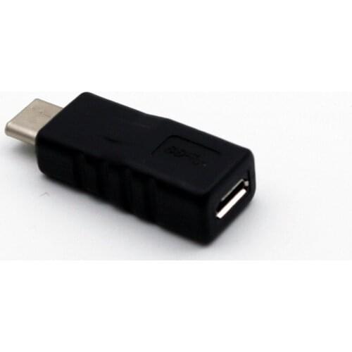 1x Micro USB Female to USB 3.1 Type C Male Plug Connector Data Charging Adapter Micro Female to Type C Male Adapter Black