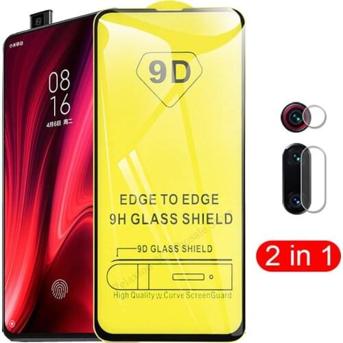 2 in 1 9D Full Gule Tempered Glass For Xiaomi Redmi K20 K20pro Screen Protective Glass On Xiomi Mi 9T Pro MI9T Camera Lens Film