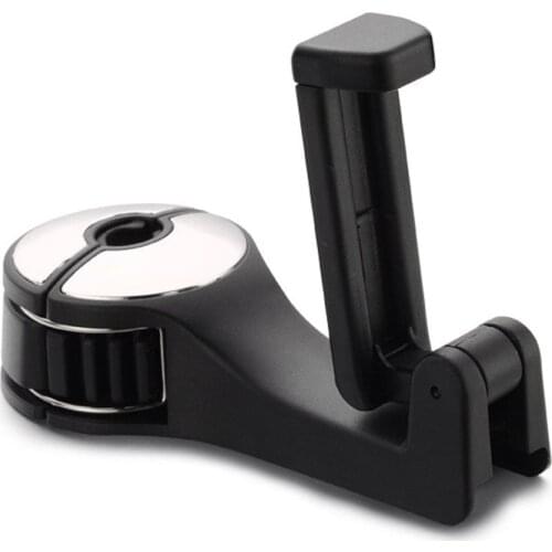 Car Back Hook 2 in 1 Headrest Hook with Phone Holder Seat Back Hanger for Bag Handbag Purse Grocery Cloth Foldble Clips