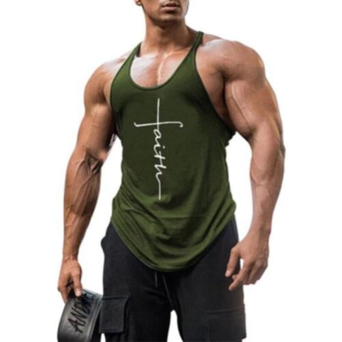 2021 Sports Fitness Mens Tank Top Loose Sleeveless Round Neck Quick Drying Top Gym Letter Printed Mens Wear Plus Size