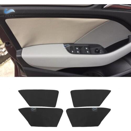 For Audi A3 2014 2015 2016 2017 2018 4pcs Microfiber Leather Interior Door Handle Panel Cover Sticker Trim