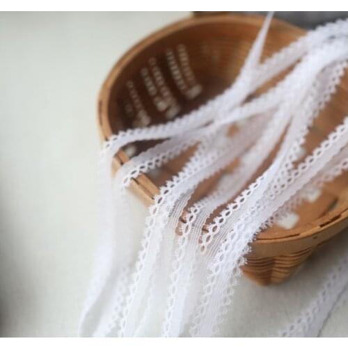5 Meters/lot Width 1cm Delicate White Elastic Handicrafts Embroidered Net Lace Trim Ribbon