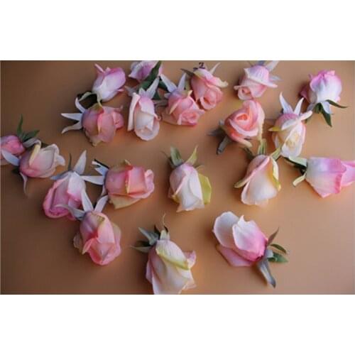 50pcs/lot High-touch Artificial bud rose head wedding home party DIY decoration flower accessories photography props