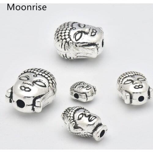 6-20Pcs Antique Silver Buddha Head Pendant Beads Suitable For Diy Beaded Bracelet Jewelry Handmade Making