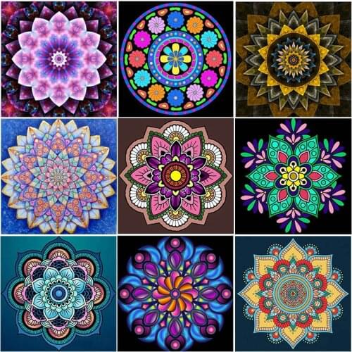 AB Colored Full Square Diamond Embroidery Mandala flower sale Wall Diamond Paintings 5d diy Diamond Cross Stitch Mosaic Wall