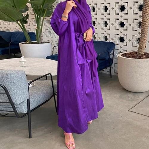 Abaya Dubai Turkey Arabic Kaftan Muslim Dress 2 Pieces Set for Women Islam Indian Saudi Mujer Robe Longue Kimono Femme Musulmane