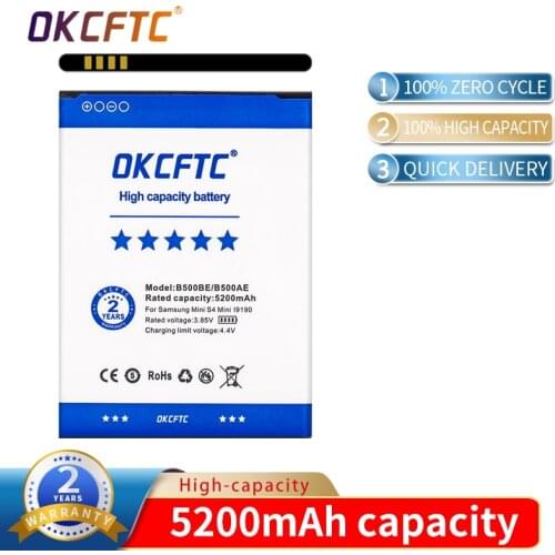 Original Battery for Samsung Galaxy S4 Mini i9195 i9190 i9192 i9197 i9198 I435 I257 E370K B500BE 4 Pin 3 PIN 5200mAh