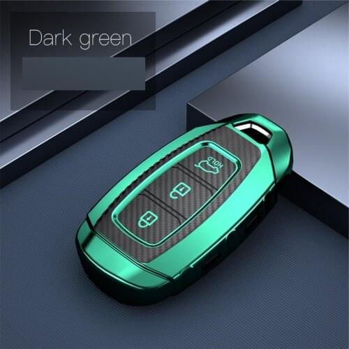 TPU+Carbon fiber grain Key Cover Key Case For Hyundai i30 Ix35 KONA Encino Solaris Azera Grandeur Ig Accent Santa Fe 2018 2019