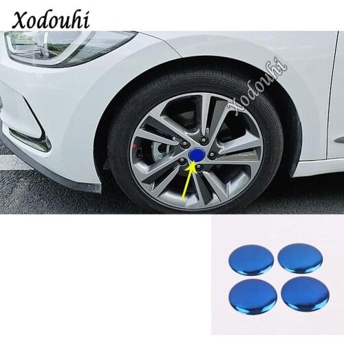 For Hyundai Elantra Avante 2016 2017 2018 2019 2020 Car Cover Detector Trim External Hubcaps Stick Wheel Frame Parts 4pcs