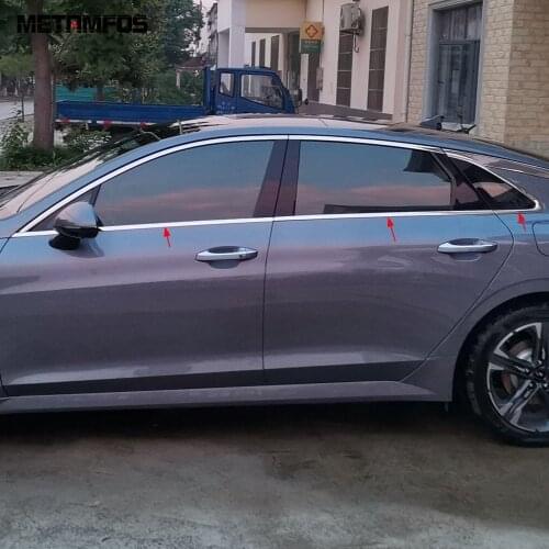 For Kia Optima K5 2021 2022 Stainless Lower Window Frame Sill Strip Moulding Trim Decoration Sticker Accessories Car Styling