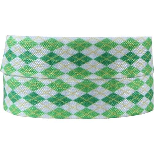 FLRA FOE (100yards/lot) Free shipping green plaid fold over elastic