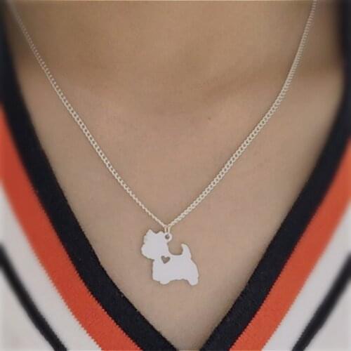 G.SKY Handmade Boho Chic West Highland White Terrier necklace fashion cartoon dog gold color plated
