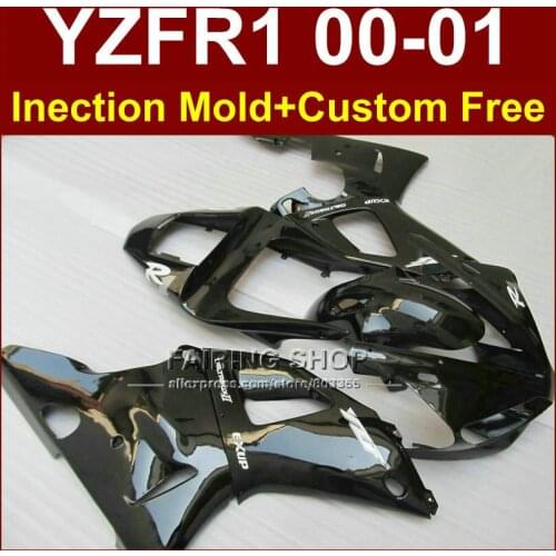 Glossy black motorcycle fairings for YAMAHA YZF1000 fairing YZFR1 2000 2001 YZFR1 YZF 1000 00 01 YZF R1 fairings kit+7gifts