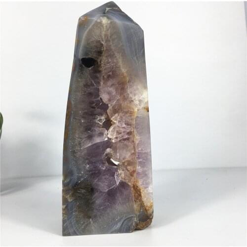 Crystal Tower Natural Amethyst Raw Quartz Purple Cluster Healing Stones Specimen Home Decoration Crafts Gift Wand Mineral