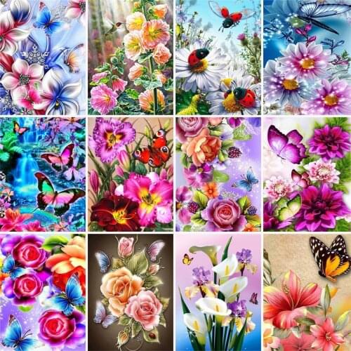 Full Drill Square Diamond Painting 5D Butterfly New Arrival Diamond Art Embroidery Flowers Home Decoration