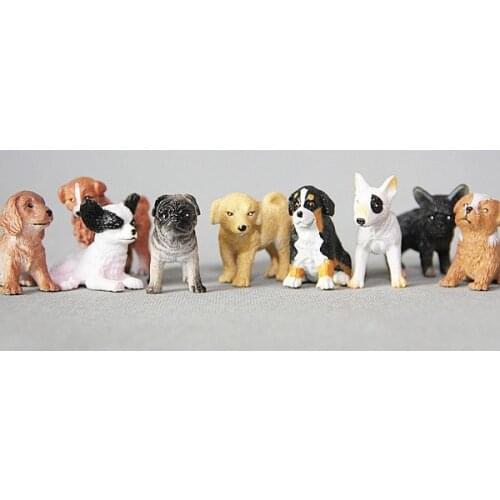 Mini Simulation pvc figure animal toy model world dogs dog puppy ornaments model toy model gift 9pcs/set