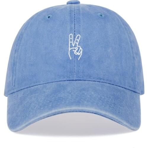 Fashion hip hop washed baseball cap PEACE HAND embroidery wild hat adjustable men outdoor sports and leisure hats Trucker caps