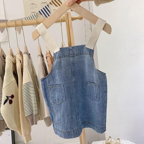 Fashion girls overalls dress baby toddlers clothes kids children girls denim jeans dresses overall dress