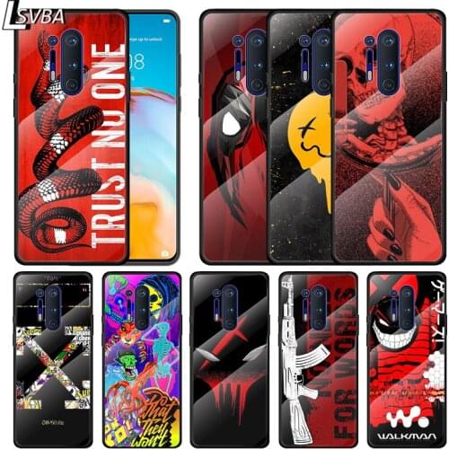 Fashion Terror Smiley For Oneplus 9R 9 8T 8 Nord Z 7T 7 Pro 5G Tempered Glass Shell Phone Case Cover