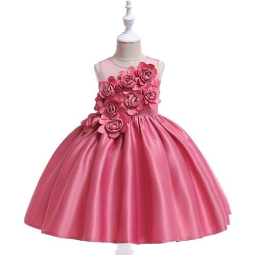 New Year gift floral princess dress for baby girls Wedding flower princess dress for children Delicate fabric dress
