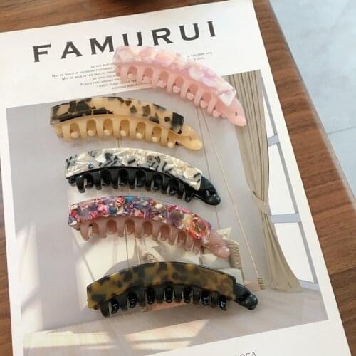 New Elegant Acetate Hair Claws Women Girls Sweet Banana Shape Hair Clips Claw Ponytail Holder Hairpins Fashion Hair Accessories