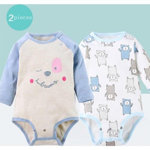 Baby clothes 2pcs bodysuit long sleeves baby girls clothes boys clothes children clothing 100% cotton baby round neck overalls