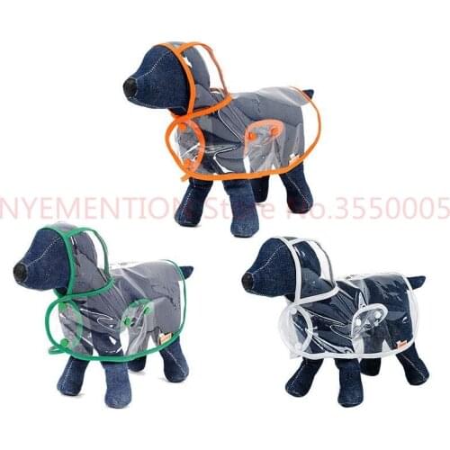 Dog Clothes transparent raincoat light clothes waterproof beautiful small dog raincoat with hood 20pcs