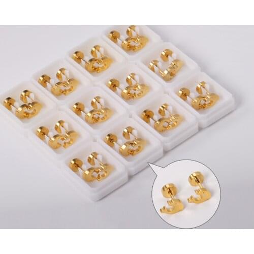 12 Pairs 316L Stainless Steel Cute Style Fish Shape Baby Earrings Bulk Sale Gold Color Screw Stud Earring Pendientes Mujer