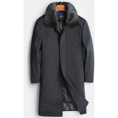 Real Fur Coat Men Rex Rabbit Fur Coat Real Mink Fur Collar Winter Coat Real Fur Parka Mens Clothing 2020 Casaco 18729 YY1144