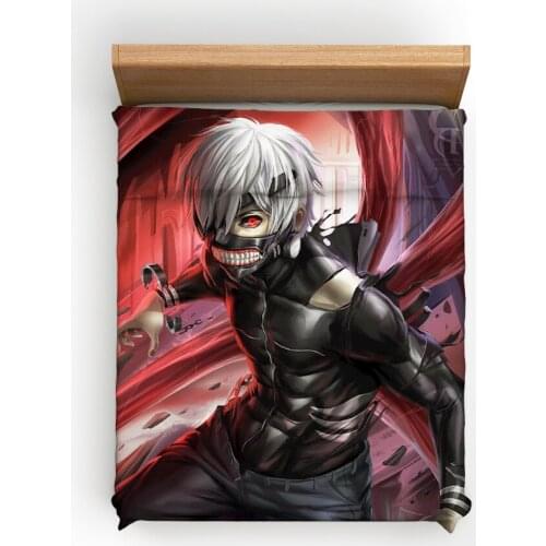 Anime Bedding Bed Sets for Child Room Decor Microfiber Duvet Cover Bedclothes Yellow Bedspread Pillowcase