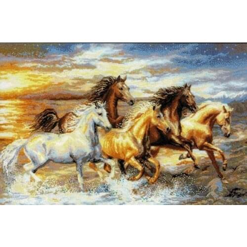 Drop Shipping Embroidery In The Sunset Modern Cross Stitch Wedding Patterns with 100% Cotton Floss &Free Shipping for Wall Decor