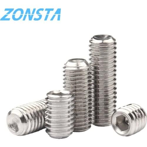 Grub Screw M2 M2.5 M3 M4 M5 M6 M8 DIN916 304 stainless Hex Hexagon Socket Allen Cup Point DIY Set Door handles Faucet Bolt