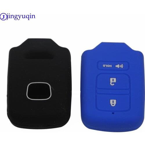 Jingyuqin Silicone Remote Car Key Cover Case Fit for Honda Jade Accord Civic No Logo Car-Styling