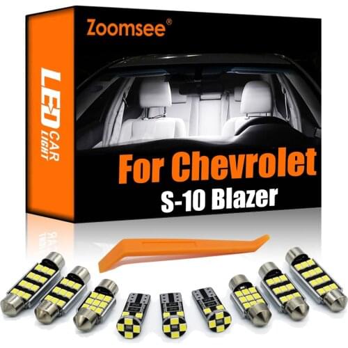 Zoomsee 13Pcs Interior LED For Chevrolet S-10 Blazer 1995-2005 Canbus Vehicle Indoor Dome Reading Light Error Free Auto Lamp Kit