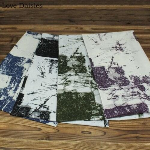 Cotton/Linen BLUE BLACK GREEN PURLE Ethnic Fog Forest Fabric for DIY Home Decor Tablecloth Apparel Dress Craft Cushion Curtain