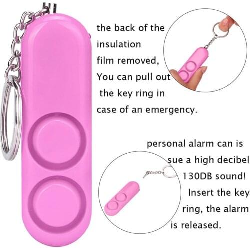 Anti-rape Device Double Horn Alarm 120dB Loud Alert Attack Panic Safety Personal Security Keychain NK-Shopping