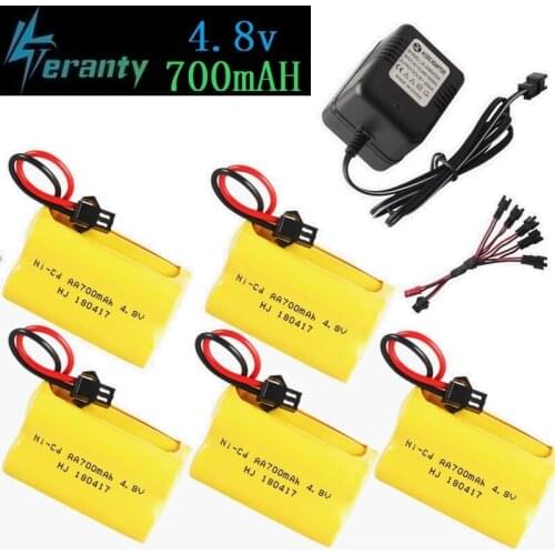 4.8v Battery Charger For Rc toys Cars Tanks Robots Gun RC Boat 700mah Ni-cd Battery AA 4.8v 700mah Rechargeable Batteries Pack