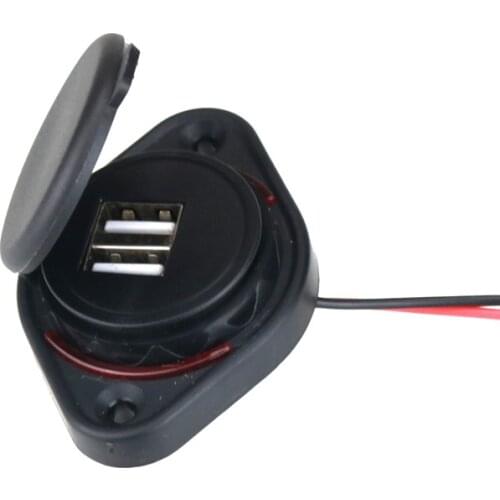 3.1A Dual USB Charger Power Socket Adapter Charging Panel Mount fit for 12-24V Motorbike Car Boat ATV UTV Camper Caravans