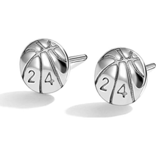 ZEMIOR Real 925 Sterling Silver Round Basketball Stud Earrings For Women Energetic Simple Small Earring Fine Unisex Jewelry