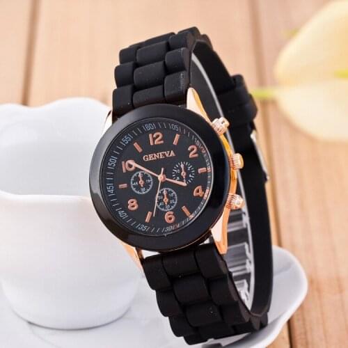 Hot Sales Geneva Silicone Women Watch Fashion Stylish Ladies Quartz Wristwatch Sport Watch Montre Femme Relogio Feminino