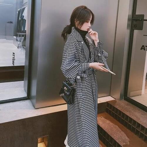 2021 Fashion Woman Overcoat Windbreaker Spring/Autumn Double Breasted Long Coat Korean Woman Loose Casual Retro Trench Coat