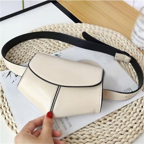 Female Buckle Waist Belts Round Buckle Casual Woven Stretch Belt Waist Bag Female Apparel Accessories