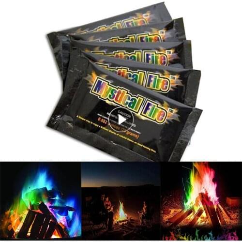 10g/15g/25g Mystical Fire Flame Colorant Flame Colour Changing Display Camping Fire Colorful Flame Powder Party Decor Game Suppl