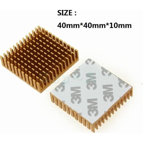 100 pcs 40x40x11mm Gdstime Gloden Aluminum Heatsink Cooling LED Power Memory Chip IC Heat Sink For Router Electronic 40mm x 11mm