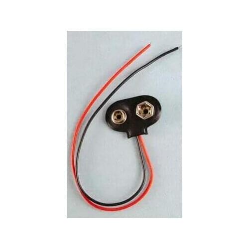 100pcs 9V Battery Clasp Cross Battery Clip Holder Connectors Plug Snap Lead Wire Soft Buckle Length:10CM