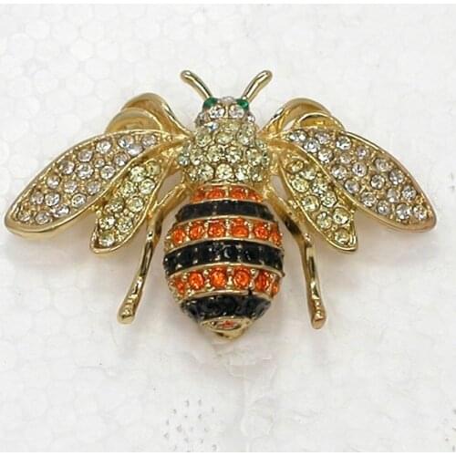 12pcs/lot Wholesale Jewelry Gift Brooch Rhinestone Bee Pin brooches C102158