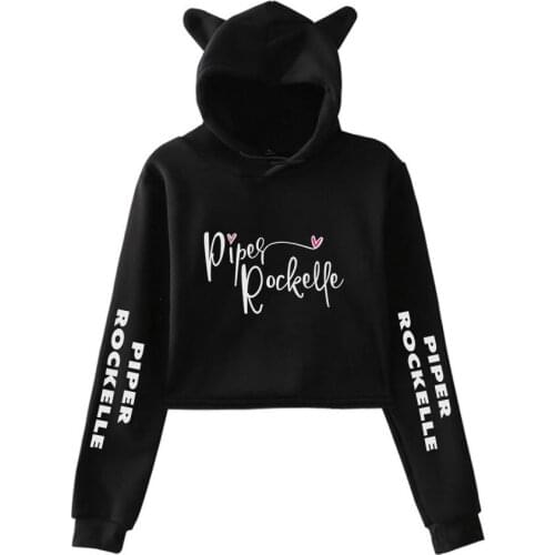 2020 Piper Rockelle Merch Women Cat Ear Sweatshirt Popular Casual Streetwear Harajuku Piper Rockelle Cool Print Men Hoodie
